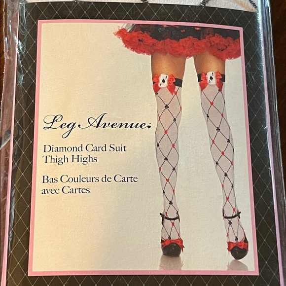 Leg Avenue Diamond Card Suit Thigh High Cosplay Party Stockings NWT - Picture 1 of 3